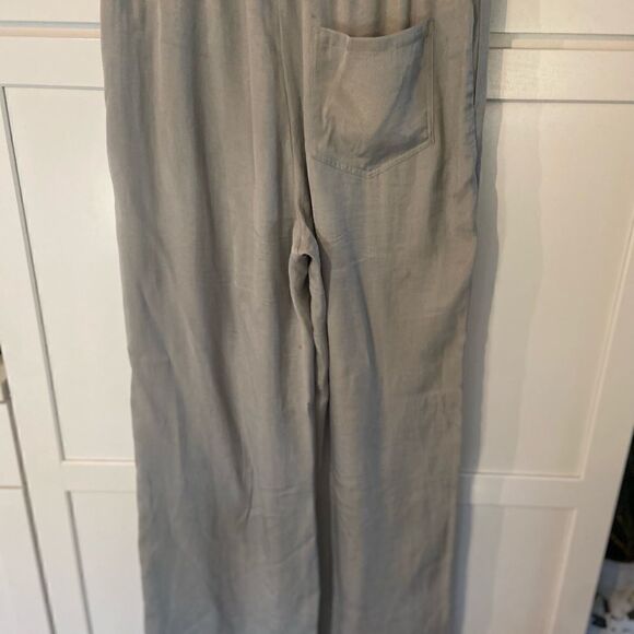 Zara Womens Wide Leg Pull On Lounge Pants 100% Lyocell Misty Gray Size Large - Picture 3 of 11